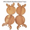 4PCS Bamboo Mosaic Coasters, Blank Base Trays for Crafts DIY