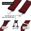 DonDon® Men's braces, wide, 4 clips, with Y-shaped leather, elastic