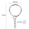 KANSPHY 100 Pack Key Ring with Chain and Open Jump,1
