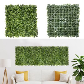 Coarbor 13 Packs 20" x 20" Artificial Green Tea Fence Panel Faux Ivy Fence Privacy Topiary Hedge Plant Fence Grass Wall Panels Backdrop for Balcony Patio Outdoor Indoor