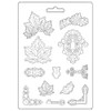Stamperia Soft Mould-Magic Forest-Leaves, Locks, A4