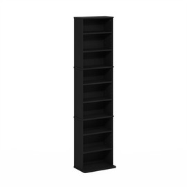 Furinno Jaya 9-Shelf Multimedia Media Storage Tower Rack with Adjustable Shelves, Americano