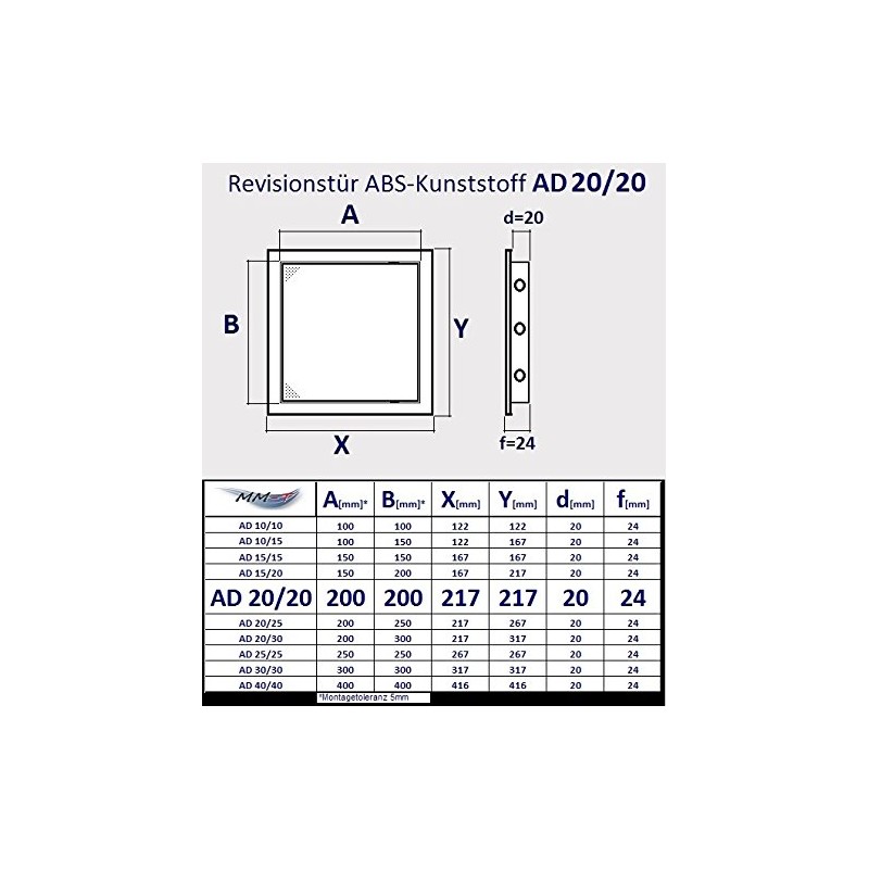 Inspection Door, Inspection Flap, High-Quality ABS Plastic, White, Choice of