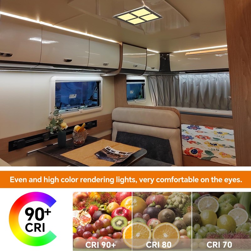 camperxlite RV 12V LED Ceiling Dome Light with Switch, Square
