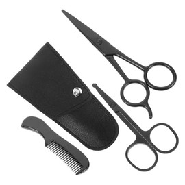 Kit Aseo Hombres Tijeras Barba Acero Inoxidable Peine Peluquería Bolsa Almacenamiento Uso Casa Viajes