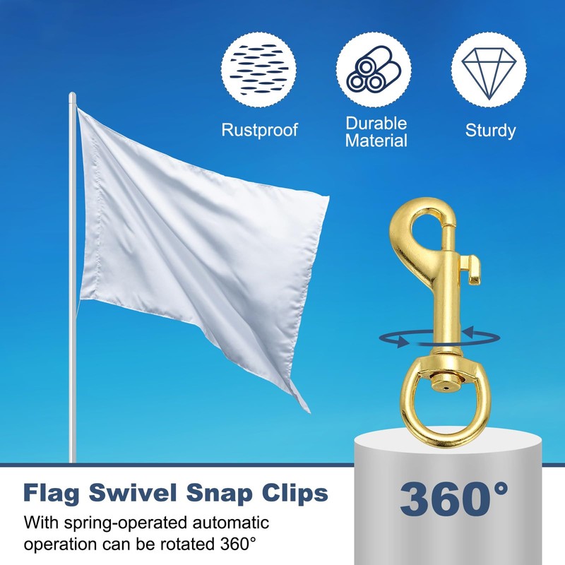 PATIKIL 6pcs Flake Swivel Snap Clip 2.7" Heavy Alloy Flora