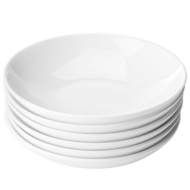 Leegg Sauce Dipping Dishes Set of 6 Small Ceramic Serving Plates for Appertizer Sushi Dessert Fruits (White Round)