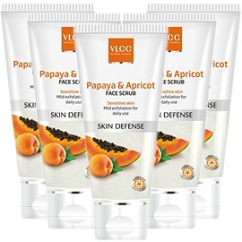 VLCC Papaya & Apricot Face Scrub, 80gm (Pack of 5) Ship from India)