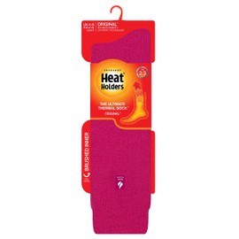 Ladies Extra Long Heat Holders socks 2.3 Tog 8 Colours 4-8 uk, 37-42 eur (Rasberry)