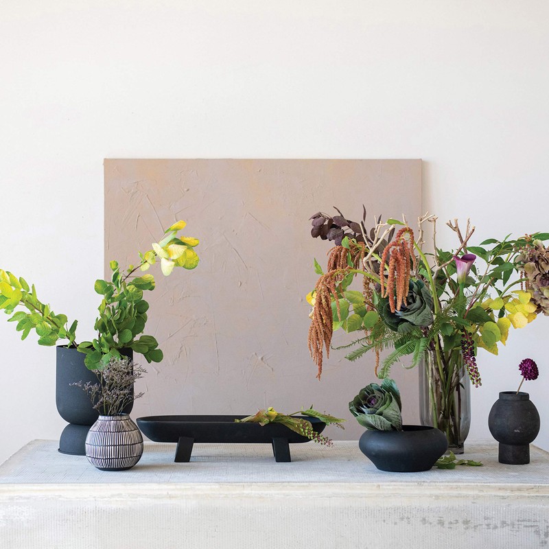 Bloomingville Mango Wood Footed, Black Tray (AH1719)