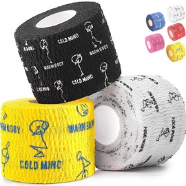 WARM BODY COLD MIND Premium Lifting Thumb Tape for Weightlifting, Powerlifting & Strength Deadlift Training - Hook Grip Tearable Elastic Cotton Sweat Proof and Breathable (MIX 3 Rolls V3)
