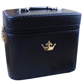 The Zaka Stylish Crown Beauty Pouch M, Black, 1 piece / 더자카 스타일리쉬 크라운 뷰티파우치 M, 블랙, 1개