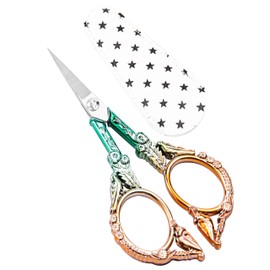 Glexal Small Embroidery Scissors with Cover -Cute and Comfortable handles with Sturdy and Sharp Tips for Precise Cutting, Perfect Size for Keeping in Your Sewing and Craft Supplies Kit