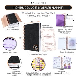 Financial Planner & Monthly Planner & Monthly Bill Organiser – 12 Months Journey to Financial Freedom, Monthly Budget Book | Much More than Just a Budget Planner or Financial Planner