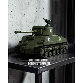 Nifeliz Sherman Military Tank Building Set for Adults, Collectible WW2 Military Model Toy to Build and Display, M4 Medium Vehicle for Army Enthusiasts (860 PCS, NF10313)
