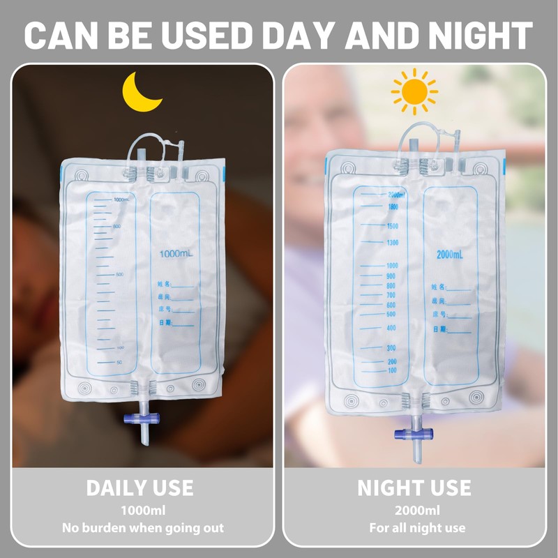Wearable Urine Collector with 1000ml*2 & 2000ml*1 Urine Collection Bags