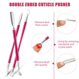 Mudder Tip Cortaúñas falsas cortaúñas cortaúñas recortadora de cutículas con puntas acrílicas para uñas, cortaúñas, raspador de cutículas, raspador de acero inoxidable, herramienta de manicura para salón de belleza y hogar