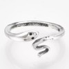LZD Alloy Cuff Finger Ring Snake Antique Silver Size 7
