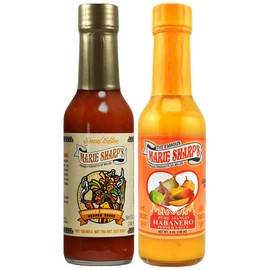 Marie Sharp's Smoked and Pure Mango Habanero Pepper Sauce 5 Ounce Combo (Pack of 2)