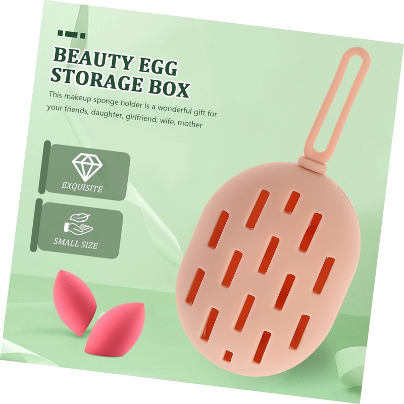 LALAFINA 4pcs Box Travel Makeup Sponge Storage Beauty Sponge Case