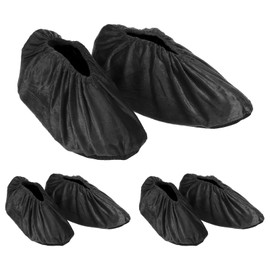PATIKIL Shoe Covers, 3 Pairs Reusable Non Slip Boot and Shoes Cover Thickened Washable Shoe Protector Covers for Home Indoor Carpet Floor, Black