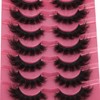 Mink Lashes Fluffy 8D Volume Wispy Eye Lashes Cat-Eye Long