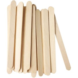 50/100/150pcs Wooden Craft Sticks Paddle Popsicle Coffee Stirrers Ice Cream Stick Kids Multi-Purpose Popsicle Sticks for Crafts, ICES, & Ice Cream DIY (50)