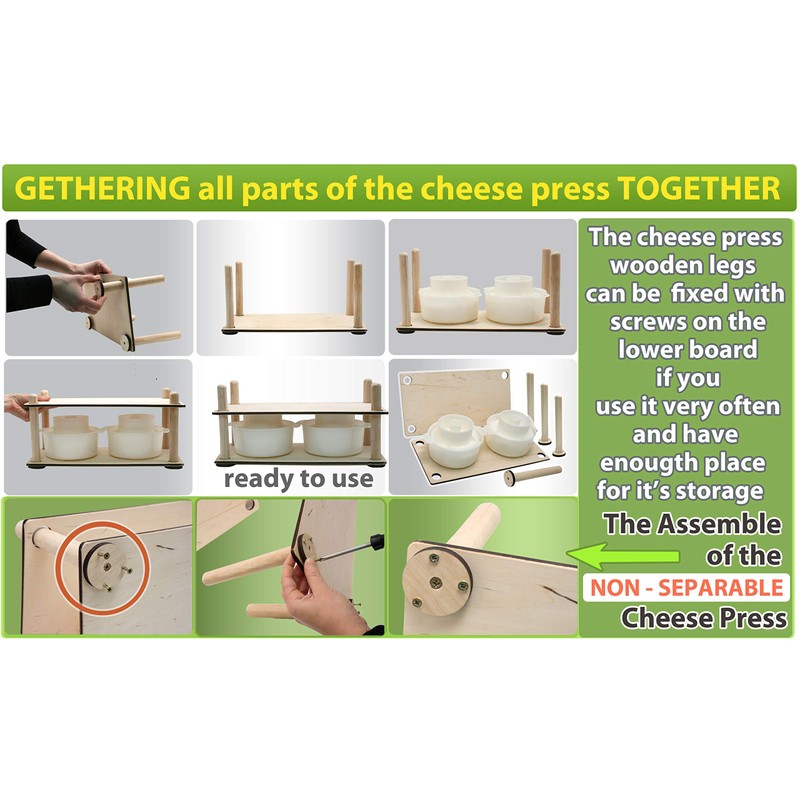 Wooden Cheese Press for Cheese Making Supplies 16 in Wooden