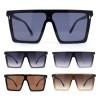 SA106 Flat Top Rimless Oversize Rectangle Shield Mob Sunglasses -