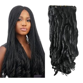 Darling Empress Collection Curly Braids Hair Extensions (#1) – 60 Inch, 6X, French Curl, Long Curly Braiding Hair, Soft Lightweight, Tangle-Free, Heat Resistant Fiber 1 Pack