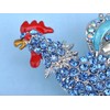 Alilang Silver Tone Enamel Morning Fighting Rooster Chicken Animal Brooch