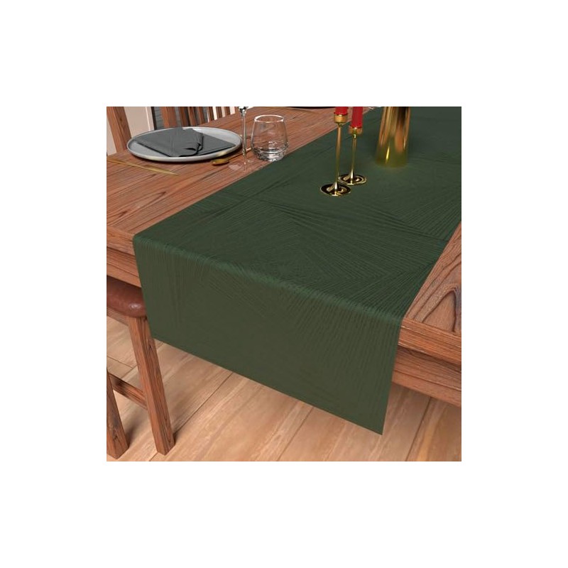 Luxury Green Table Runner 40 x 180 cm Soleil d'ocre
