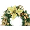 Decorated Christmas Wreath with LED Light Poinsettia Berries Fir Branches