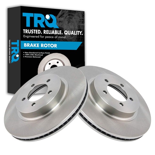 TRQ Front Brake Rotors Set Vented Compatible with 2003-2005 Lincoln