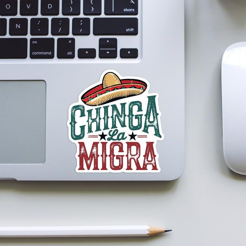 Chinga La Migra Sticker or Magnet Feminist Pride Green and
