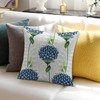POMOTER Blue Flower White Check Throw Pillow Cover,Traditional Checkered Decorative