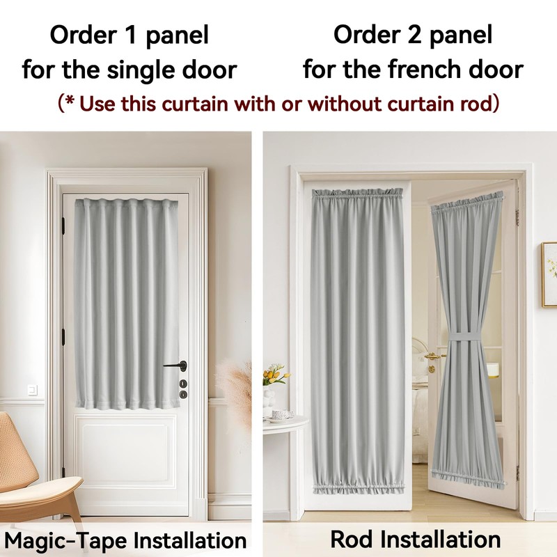 Vatge Sidelight Curtains for Front Door Privacy, 12 Inch Wide