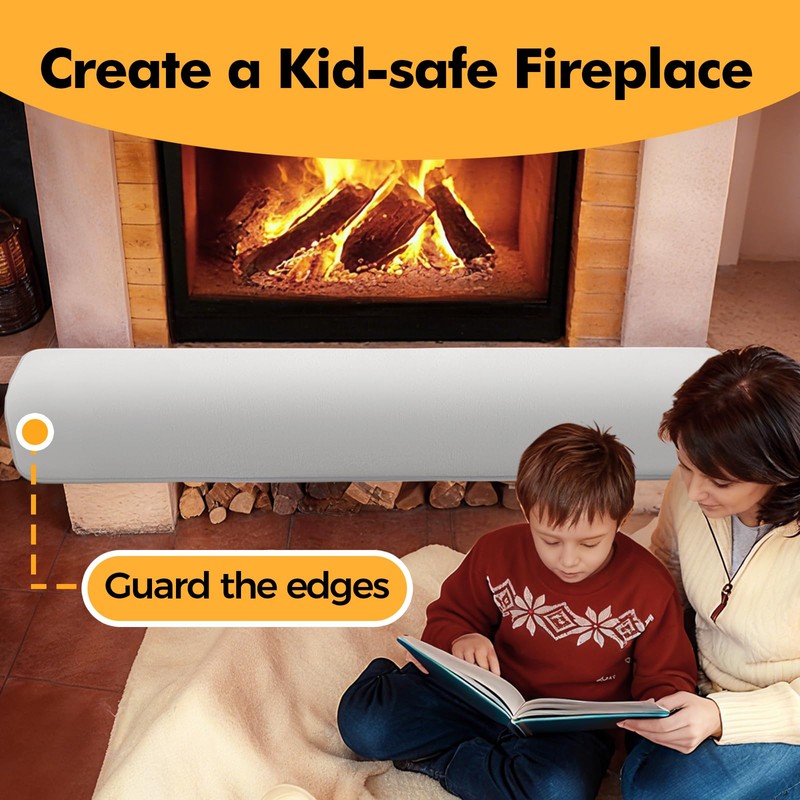 Thick Memory Foam Fireplace Baby Proofing, 90.5x15 in Soft Hearth