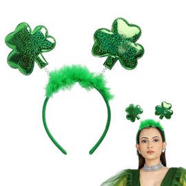 XIELIME Shamrock Green Headband, 1PCS St Patrick's Headband Lucky Clover Hairband Cute Headpiece St Patricks Day Decorations Hair Accessories for Women Girls Kids Irish Parade Costume Party Supplies