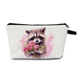 MoCaliduccious Raccoon Makeup Bag for Women Travel Cosmetic Organizer Bag Teacher Appreciation Gifts Small Zipper Toiletry Bag