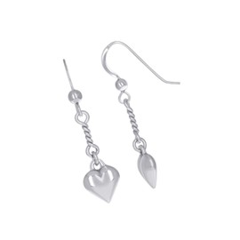 The new 925 Sterling Silver Shepherd Hook Braided 3D Heart Dangler Earrings Ideal for Creating Unique Accessories and Decorations ACC08S01798