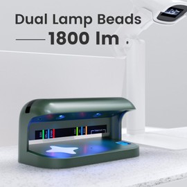 Aneken AL17 Counterfeit Bill Detector with Dual LED UV Light, Advanced Counterfeit Money Detector with Auto Sleep, Money Checker Machine for Credit Card & ID & All Currencies in The World, Green