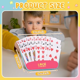 Prudiut 2 PCS Card Holders for Playing Cards, Playing Card Game Holders Tabletop Stand Cards Holder for Adults Seniors Poker Cards Game Accessory