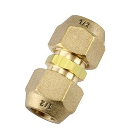Timsec - Conector de extensión de tubo de cobre CA de 1/2 pulgada para reparación de línea | 1 union connectors and 2 flare nuts join 1/2...