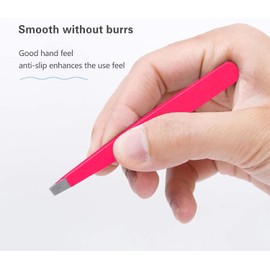 Derlaier Tweezers Set Professional High Precision Stainless Steel Eyebrow Remover Ingrown Hair & Splinter Removal Kit Facial Hair Grooming Tools for Men Women Pink 4 Pcs