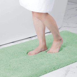 smiry Microfiber Bath Mat 50 x 75 cm, Non-Slip Super Absorbent Bathroom Mat, Extra Soft Machine Wash and Dry, Non-Shedding Bath Mats For Bathroom, Sage Green