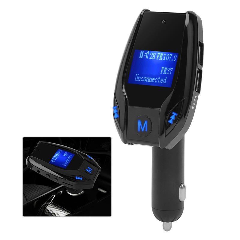 1.44 in LCD Car Bluetooth Music Player FM37 Transmitter 5V/2.1A