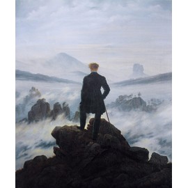 WONDERFULITEMS Canvas Wanderer above the Sea of Fog Mountains Misty Landscape 1818 Painting By Caspar David Friedrich 20" x 24" image size art repro on canvas rolled up