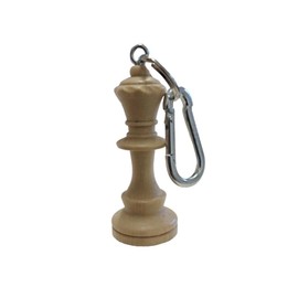 Wooden Chess Piece Keychains - - great for backpacks or chess bags, White Queen S, Small