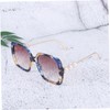 SAFIGLE 2pcs Sunglasses Women Fashionable Pearls Glasses Sun Block Effect